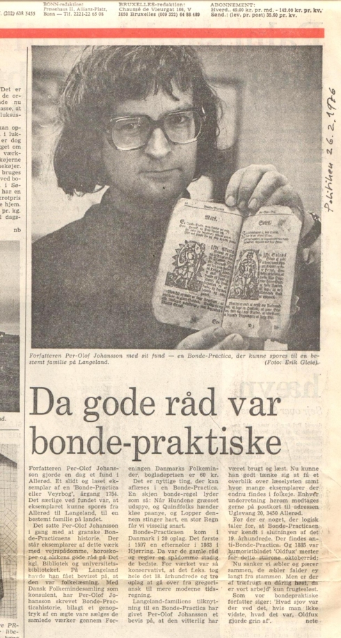 Da Politiken skrev om Bonde-Practica - 1976